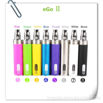 New Arrival Factory Price 8 Colors EGO II Battery for Selection Huge Vapor 2200mahgs EGO Recharger Battery in Stock